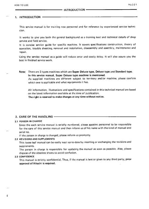 HITACHI EX270 EX270LC EXCAVATOR SERVICE MANUAL