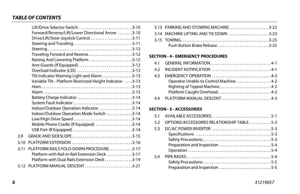Manual del operador de mantenimiento y operación de elevadores de tijera JLG ES2632 ES3246 31219057