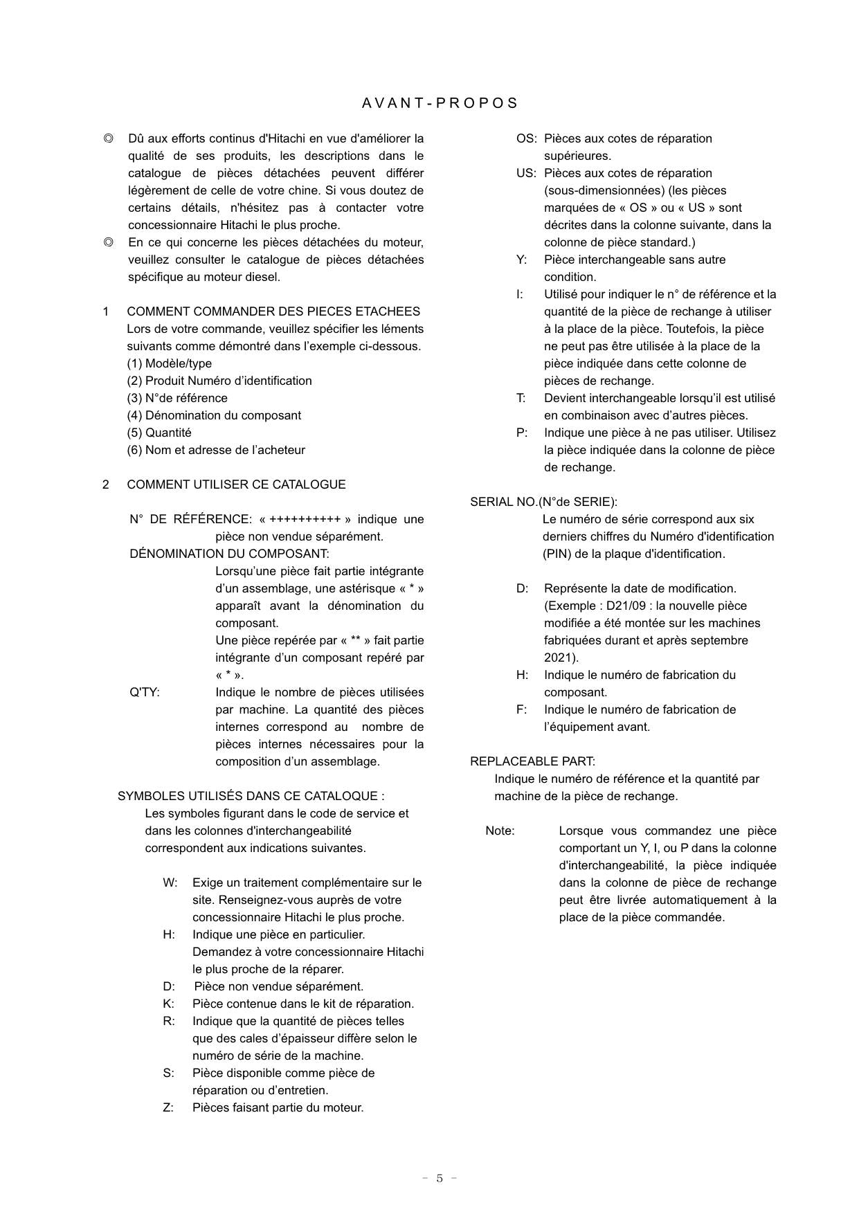 Hitachi ZW80-5B General Export Wheel Loader Parts Catalog Manual SN 020001-up