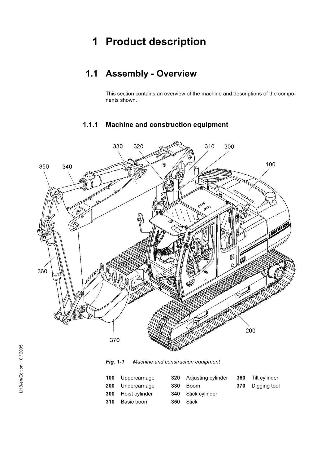 Liebherr R317 Litronic Excavator Operators manual serial 27000