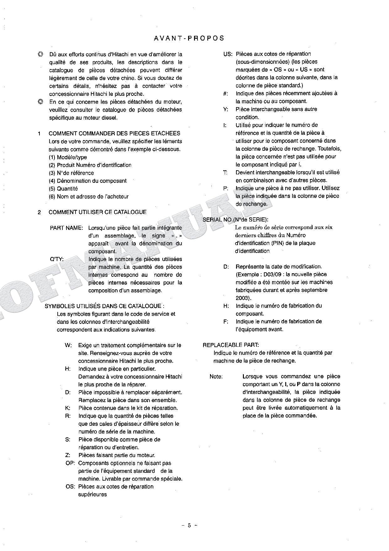 HITACHI ZAXIS ZX180LC ZX180LCN Excavator Parts Catalog Manual