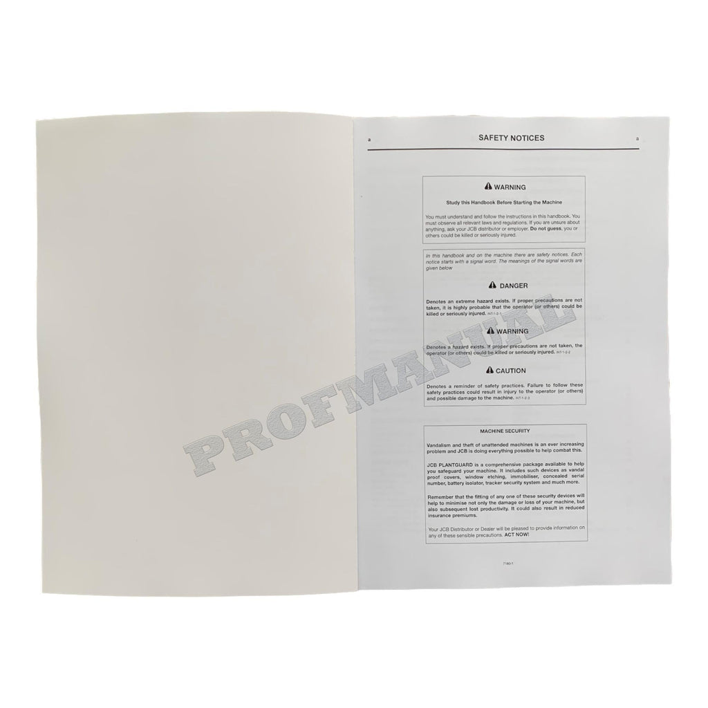 JCB 722 ARTICULATED DUMP TRUCK Operators Manual