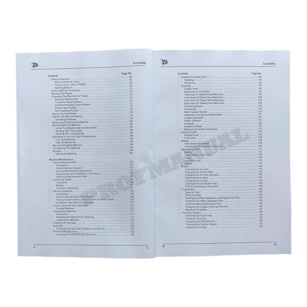 JCB 214 3CX14 215 3CX15 215E 3C15 217 3CX17 Backhoe Loader Operators Manual