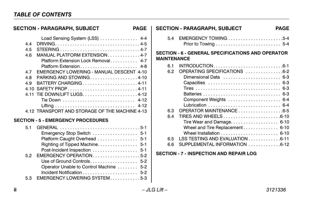 LIFTLUX 153-12 180-12 Scissor Lift Maintenance Operators Manual 3121336