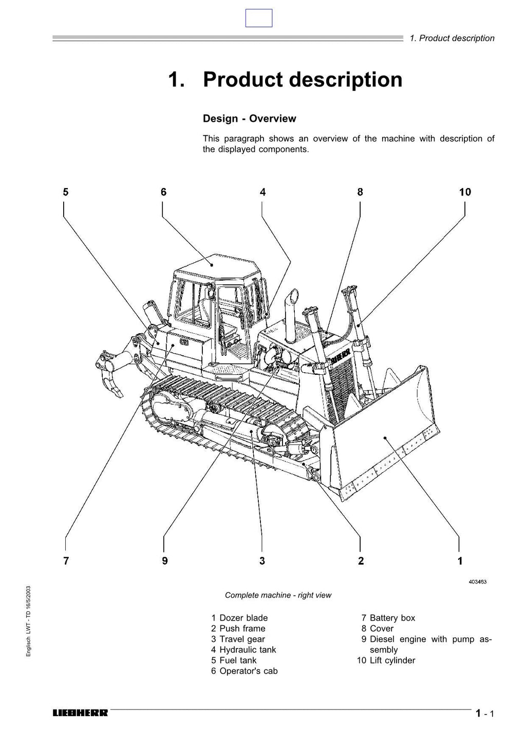 Liebherr PR712 B Litronic PR722 B Litronic Dozer Operators manual