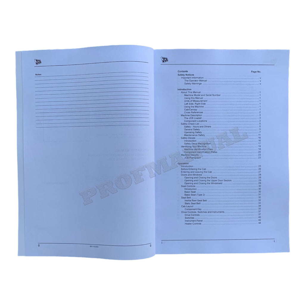 JCB 506C 506CHL 508C Telescopic Handler Operators Manual