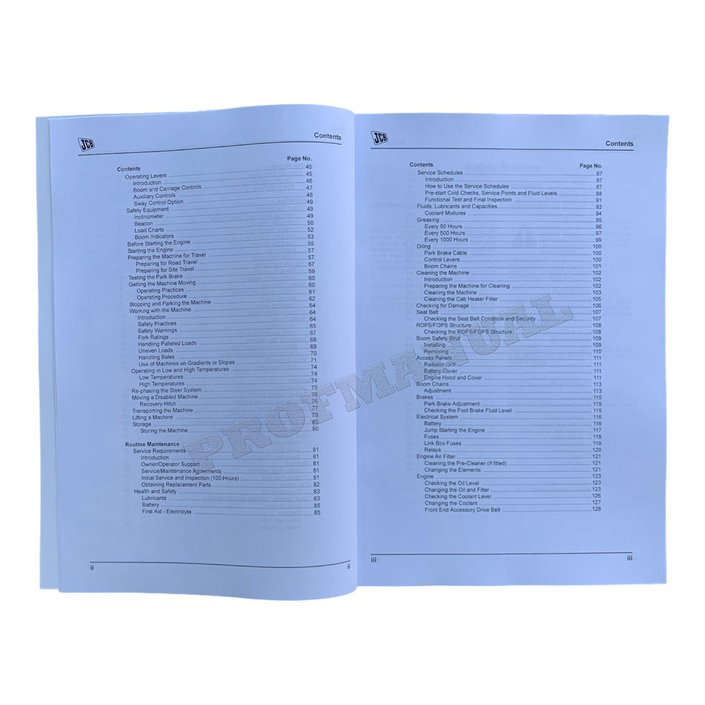 JCB 506C 506CHL 508C Telescopic Handler Operators Manual