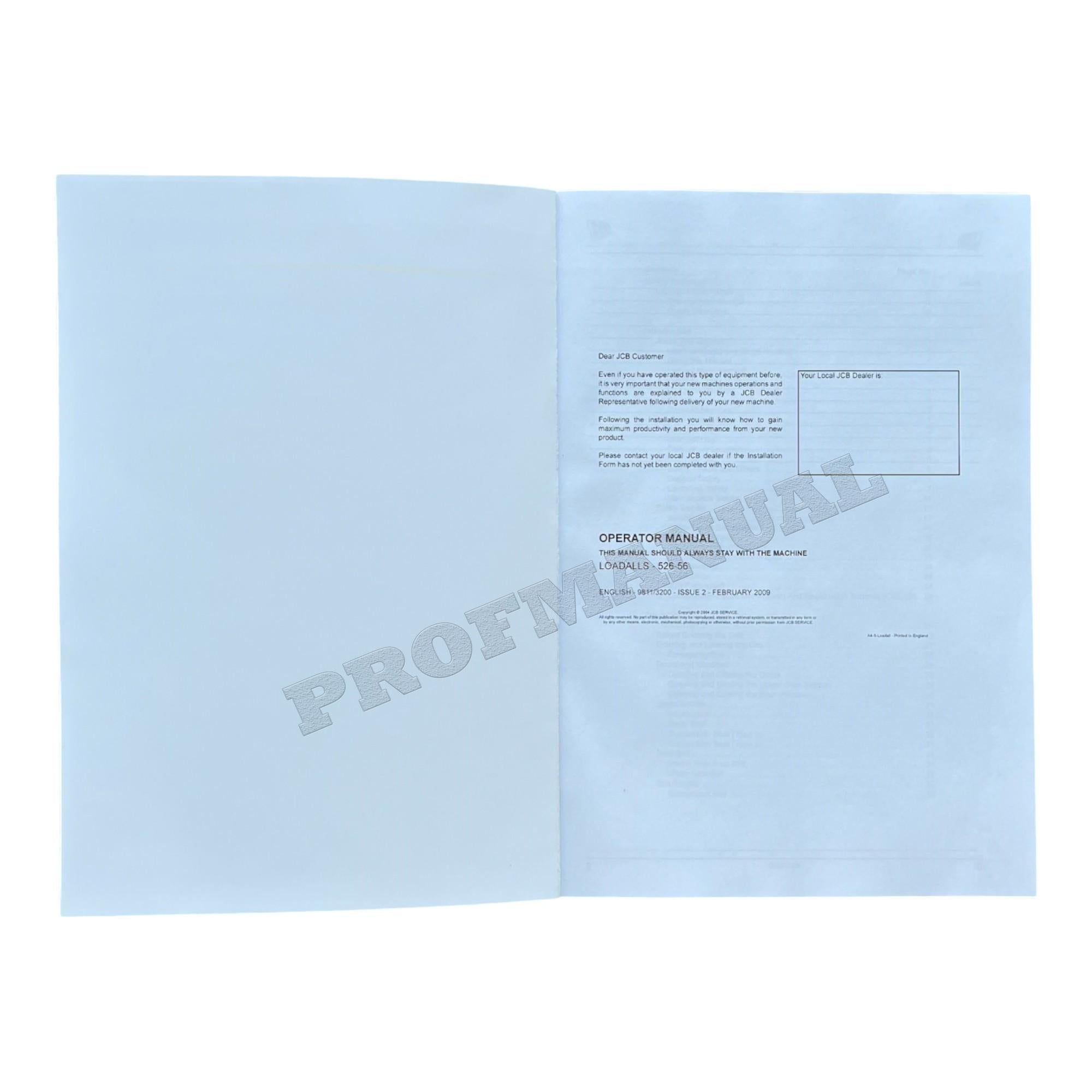 JCB 526-56 Telescopic Handler Operators Manual 9811_3200