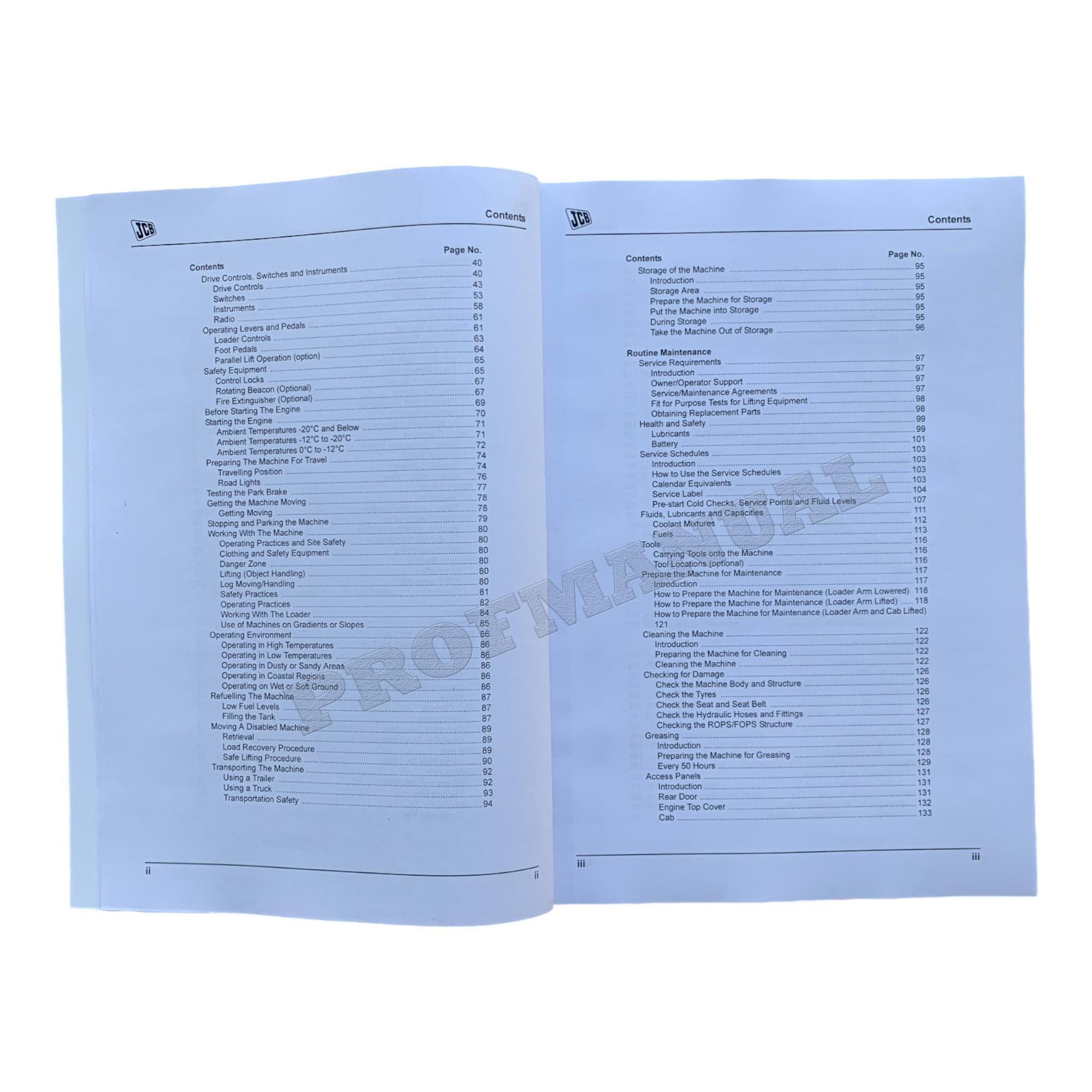 JCB 225 225T 260 260T 280 SKID STEER LOADER Operators Manual 9811_9550