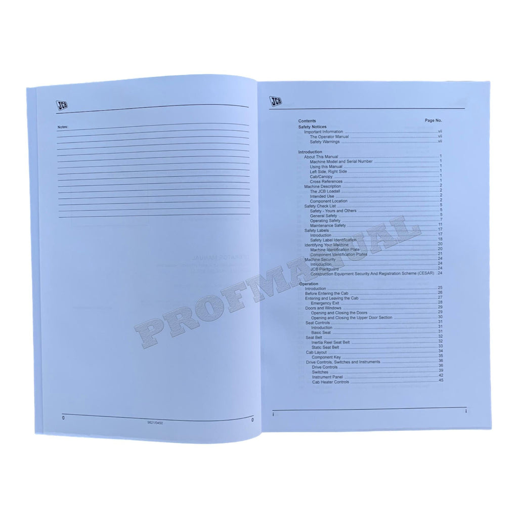 JCB 524-50 527-55 Telescopic Handler Operators Manual 9821_0450