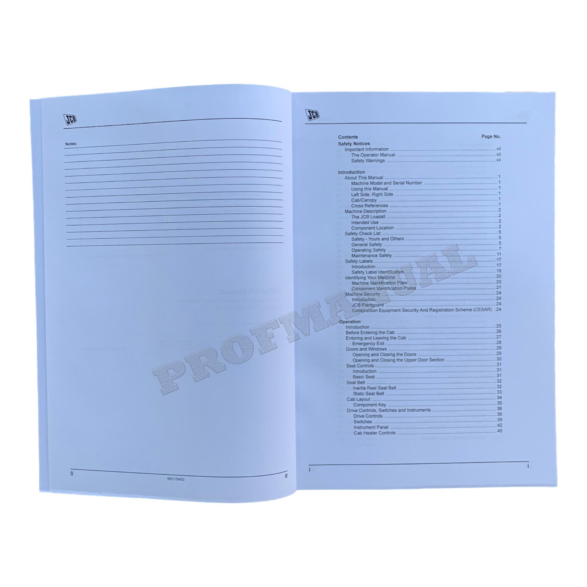 JCB 524-50 527-55 Telescopic Handler Operators Manual 9821_0450