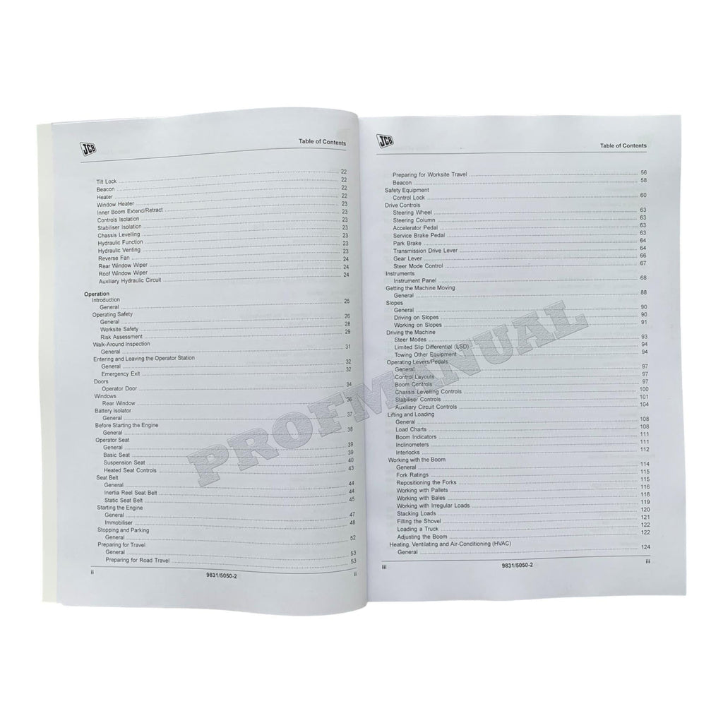 JCB 508-66 509-45 510-44 510-55 Telescopic Handler Operators Manual