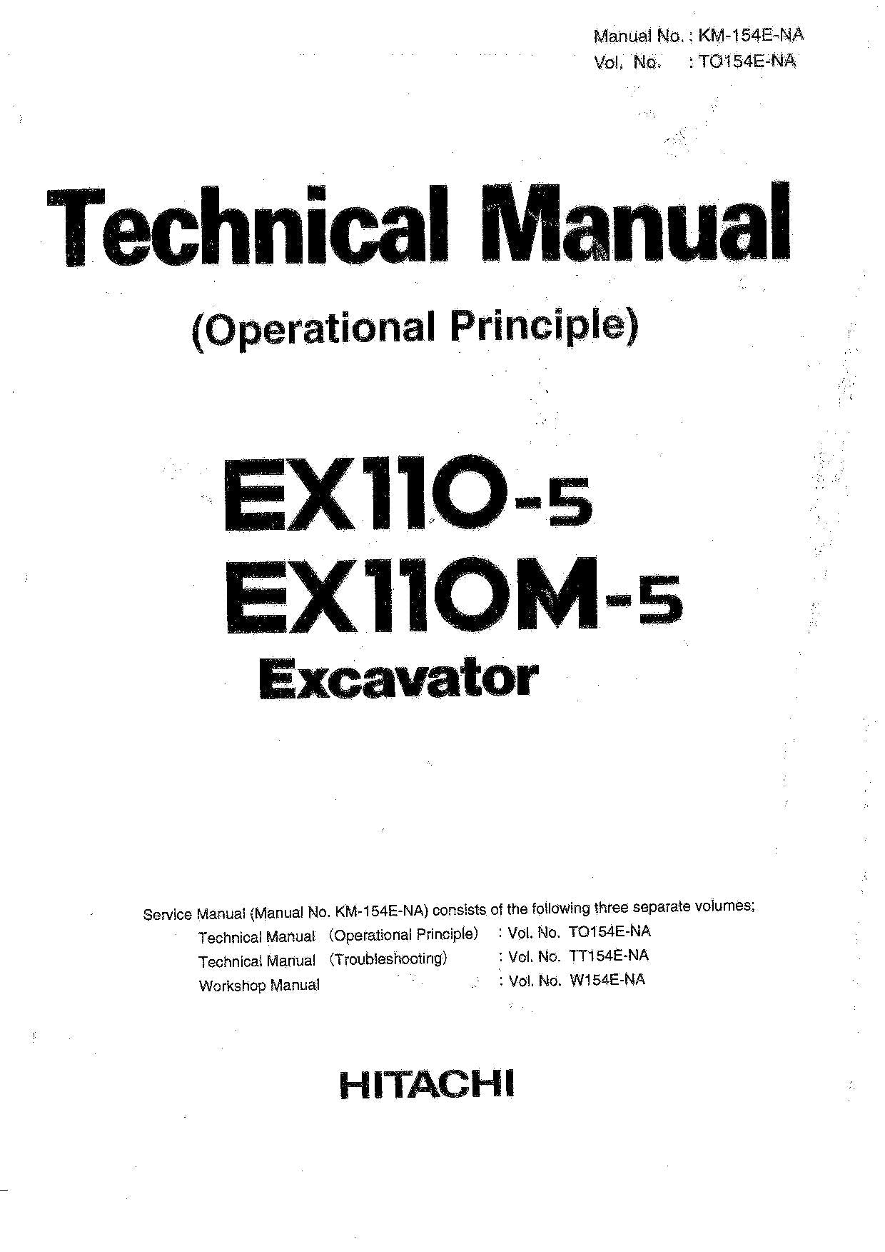 Manual técnico del principio de funcionamiento de la excavadora HITACHI EX110-5 EX110M-5