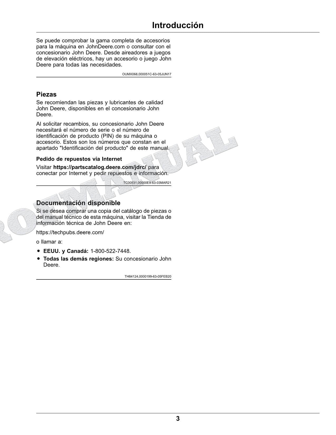 John Deere X750 X754 X758 Tractor Manual del Operador Español SN 100001-