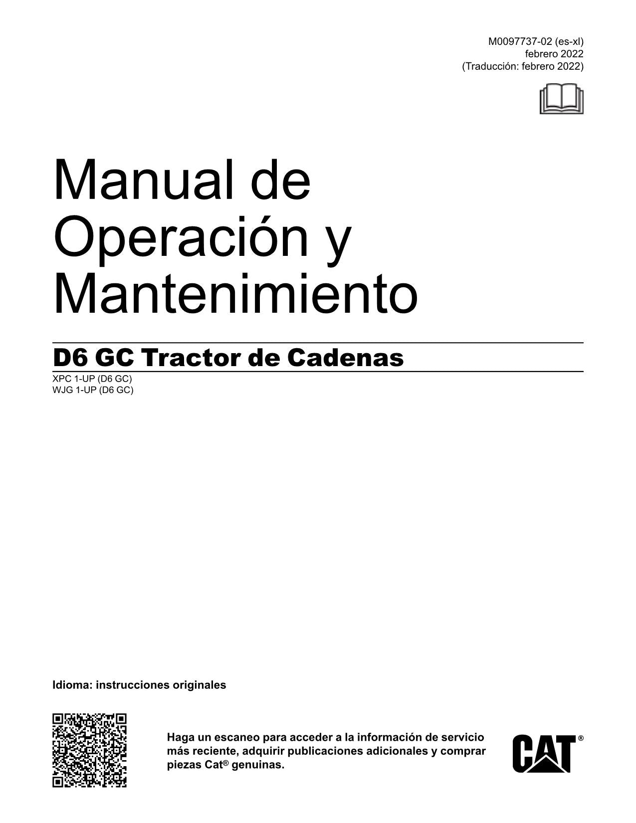 Caterpillar D6 GC Tractor de Cadenas Manual de Operación y Mantenimiento Español