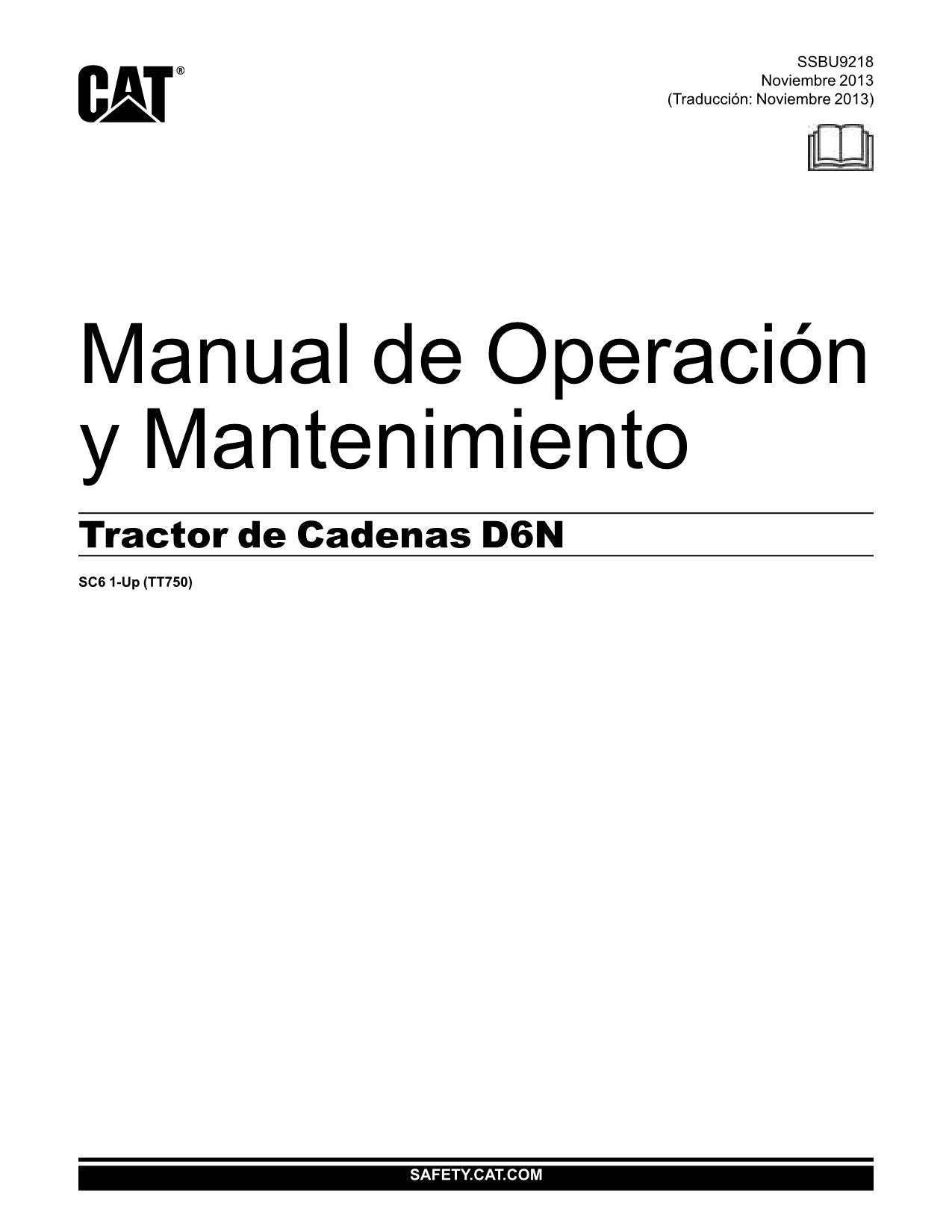 Caterpillar D6N Tractor de Cadenas Manual de Operación y Mantenimiento SC61-Up
