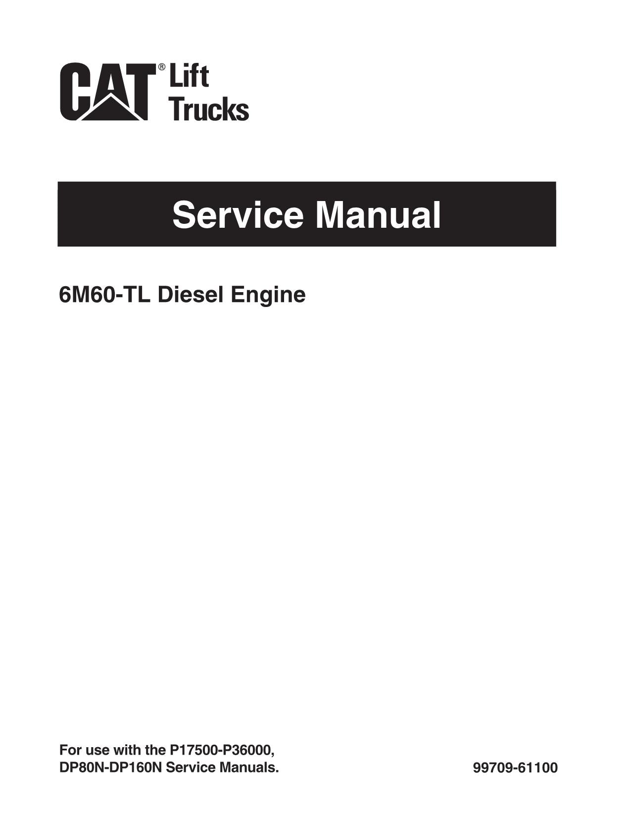 Manual de servicio del motor diésel Caterpillar Lift Truck 6M60-TL