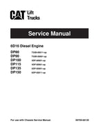 Manual de servicio del motor DP80, DP90, DP100, DP115 y DP135 de Caterpillar Lift Truck 6D16