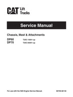 Manual de servicio del accesorio de la carretilla elevadora Caterpillar DP60 DP70