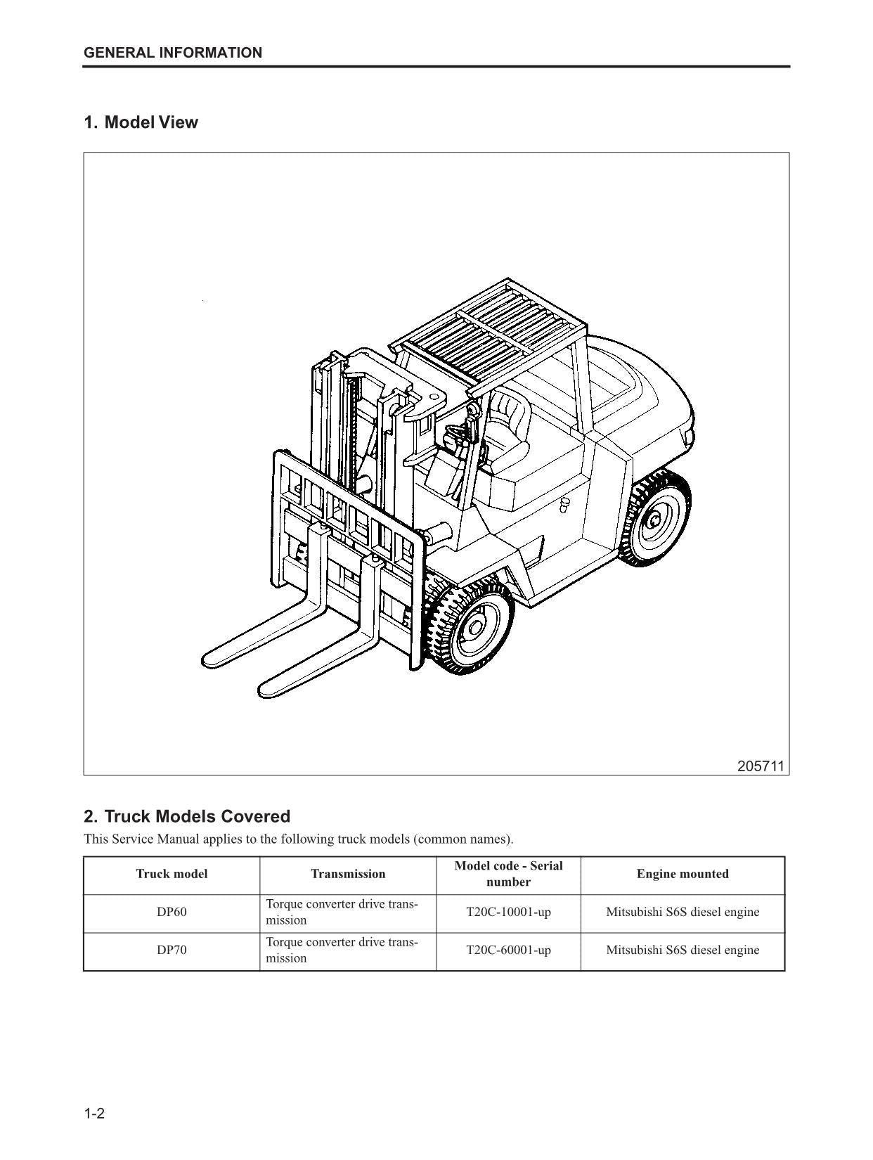 Manual de servicio del accesorio de la carretilla elevadora Caterpillar DP60 DP70