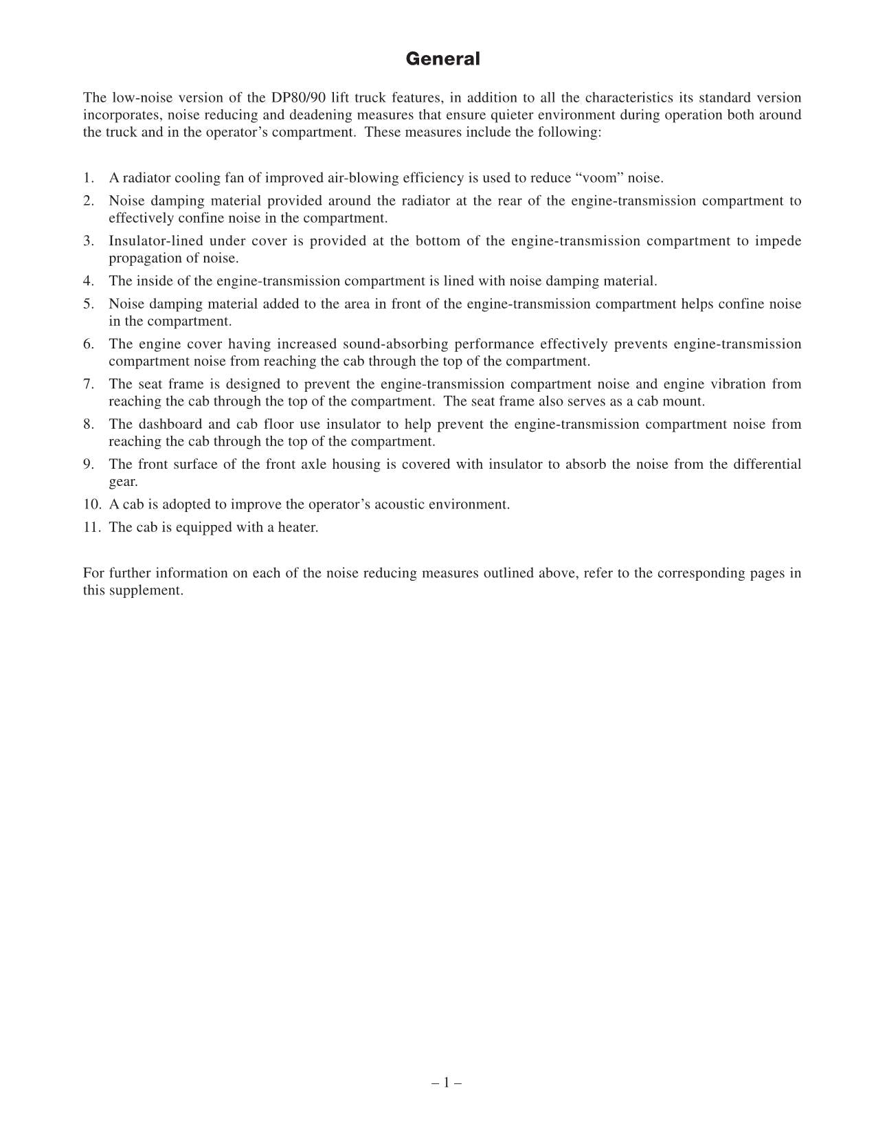 Manual de servicio del mástil del chasis del suplemento de opciones de bajo ruido Caterpillar DP80 DP90
