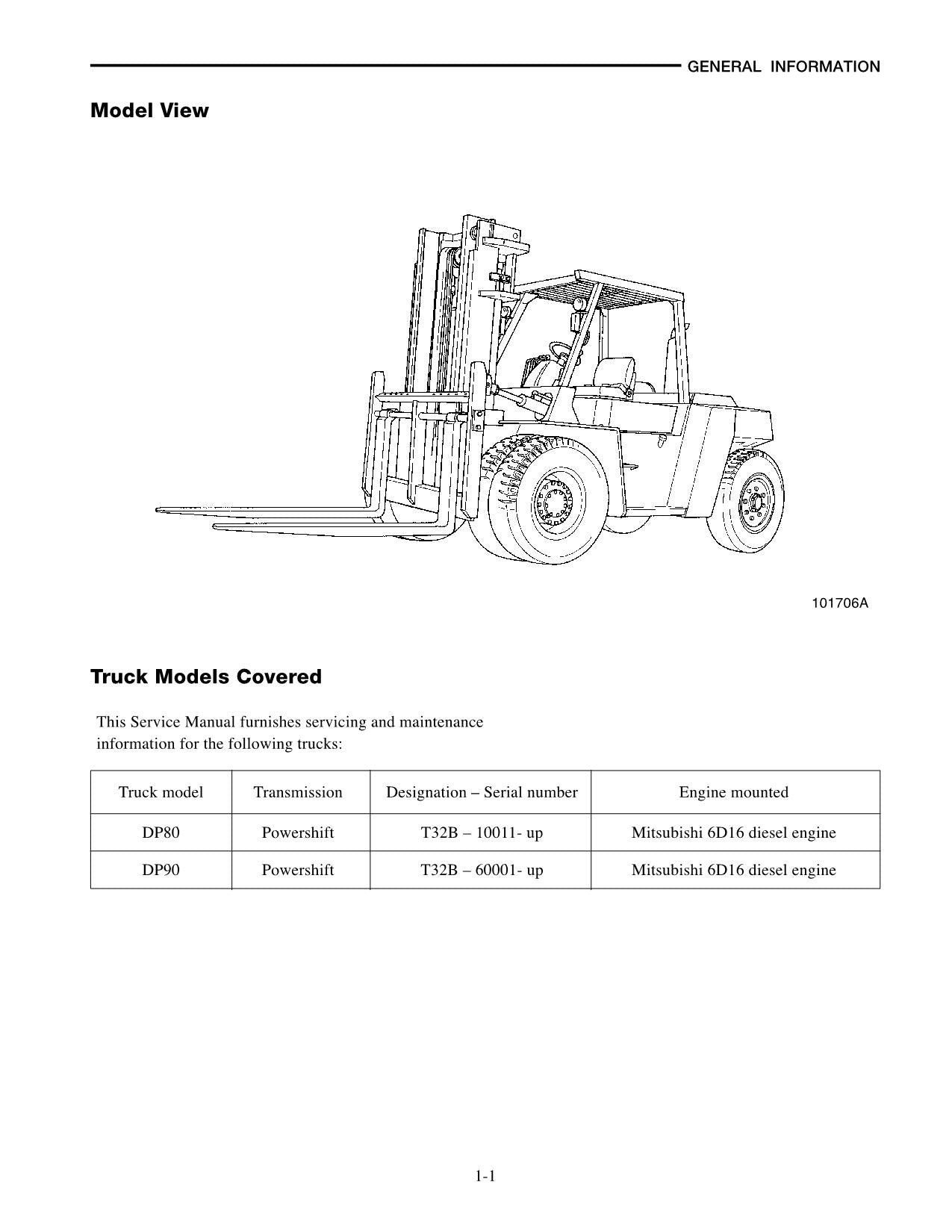 Manual de servicio del mástil del chasis de las carretillas elevadoras Caterpillar DP80 y DP90