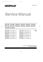 Manual de servicio de montacargas Caterpillar GP15K, GP18K, GP20K, GP25K, GP30K, GP35K y DP15K