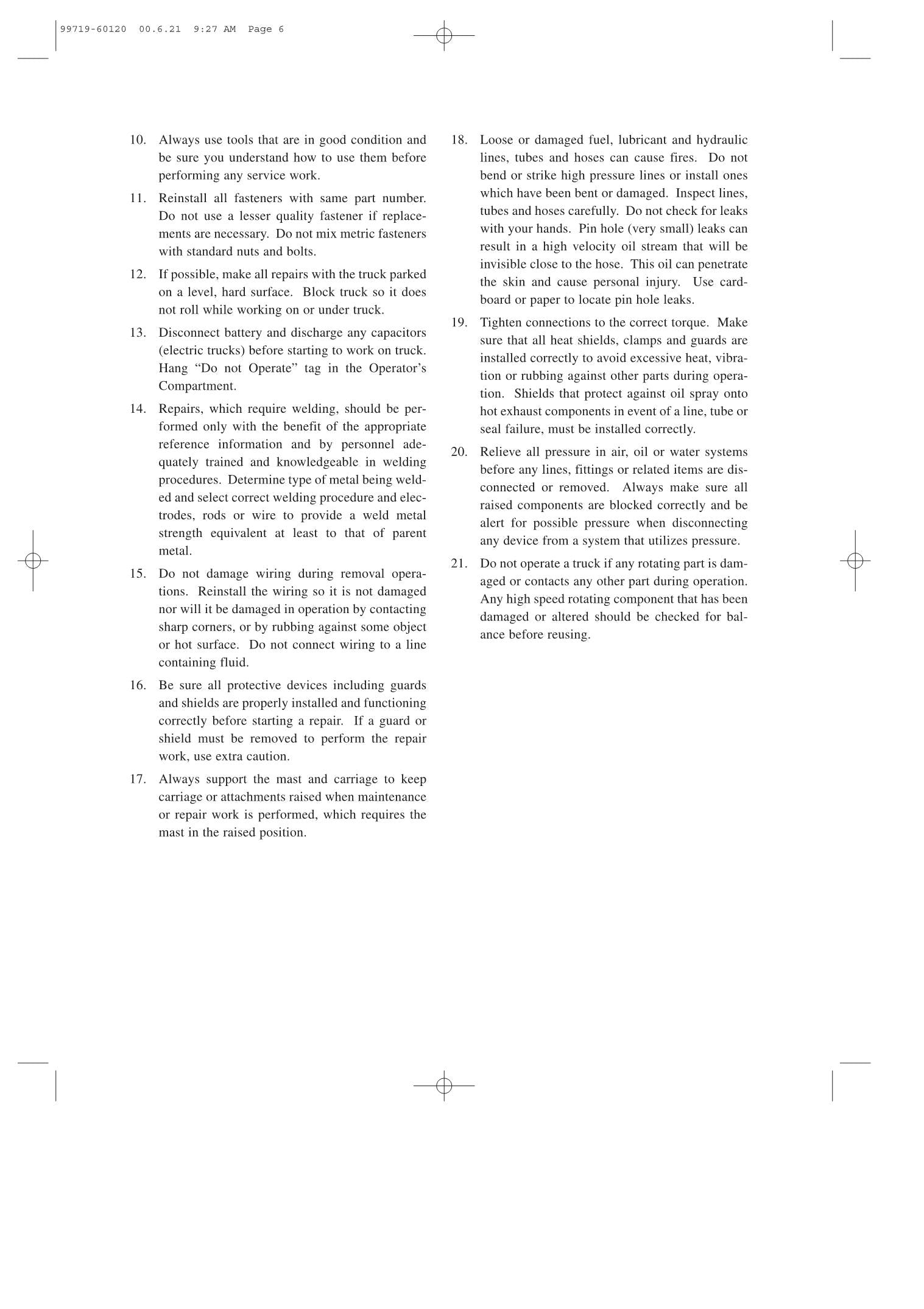 Manual de servicio de montacargas Caterpillar GP15K, GP18K, GP20K, GP25K, GP30K, GP35K y DP15K