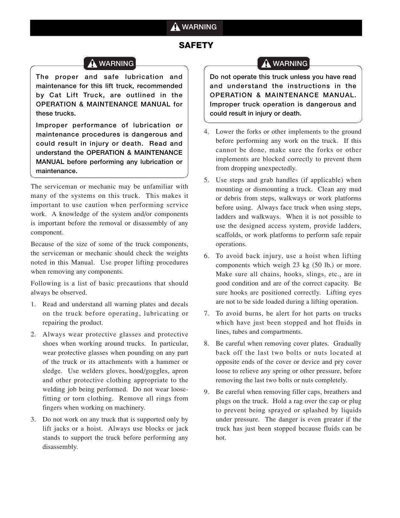 Manual de servicio de la carretilla elevadora Caterpillar GP15N GP18N GP20CN GP20N GP25N