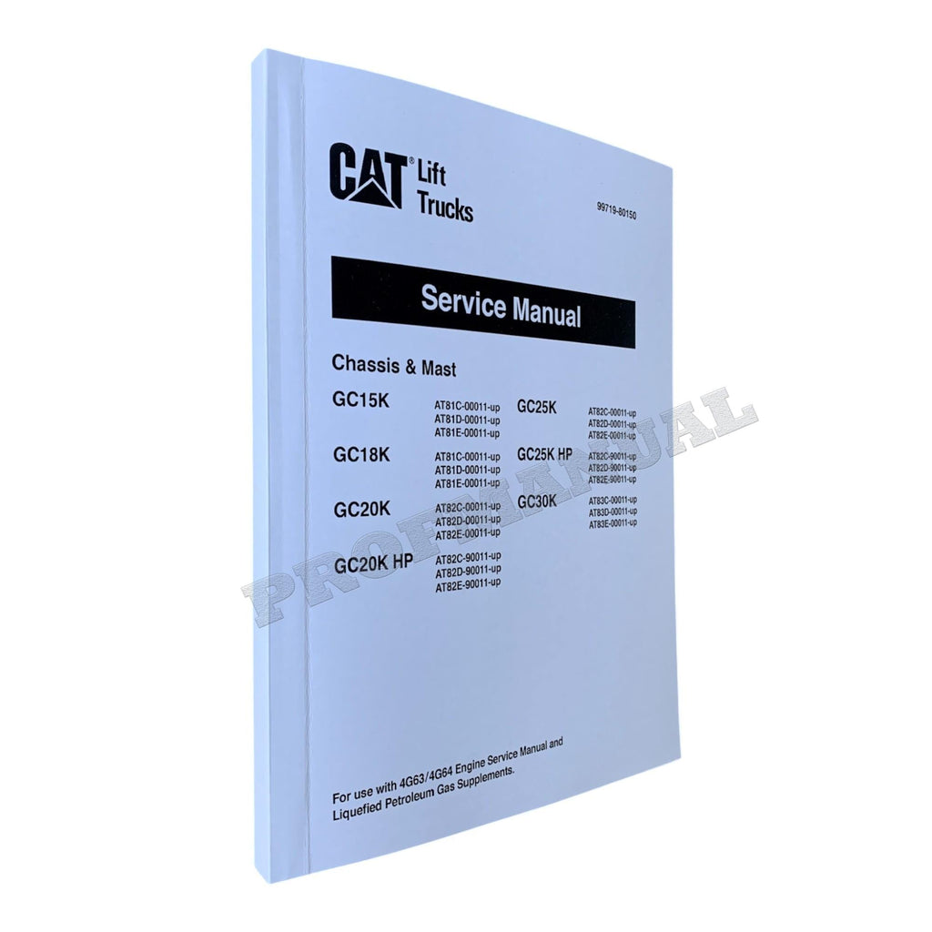 Manual de servicio del mástil del chasis de la carretilla elevadora Caterpillar GC25K, GC25K HP y GC30K