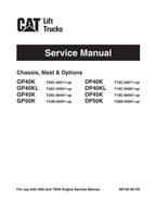 Manual de servicio de montacargas Caterpillar GP40K, GP40KL, GP45K, GP50K, DP40K y DP40KL 36130