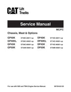 Manual de servicio opcional de la carretilla elevadora Caterpillar DP40K, DP40KL, DP45K y DP50K