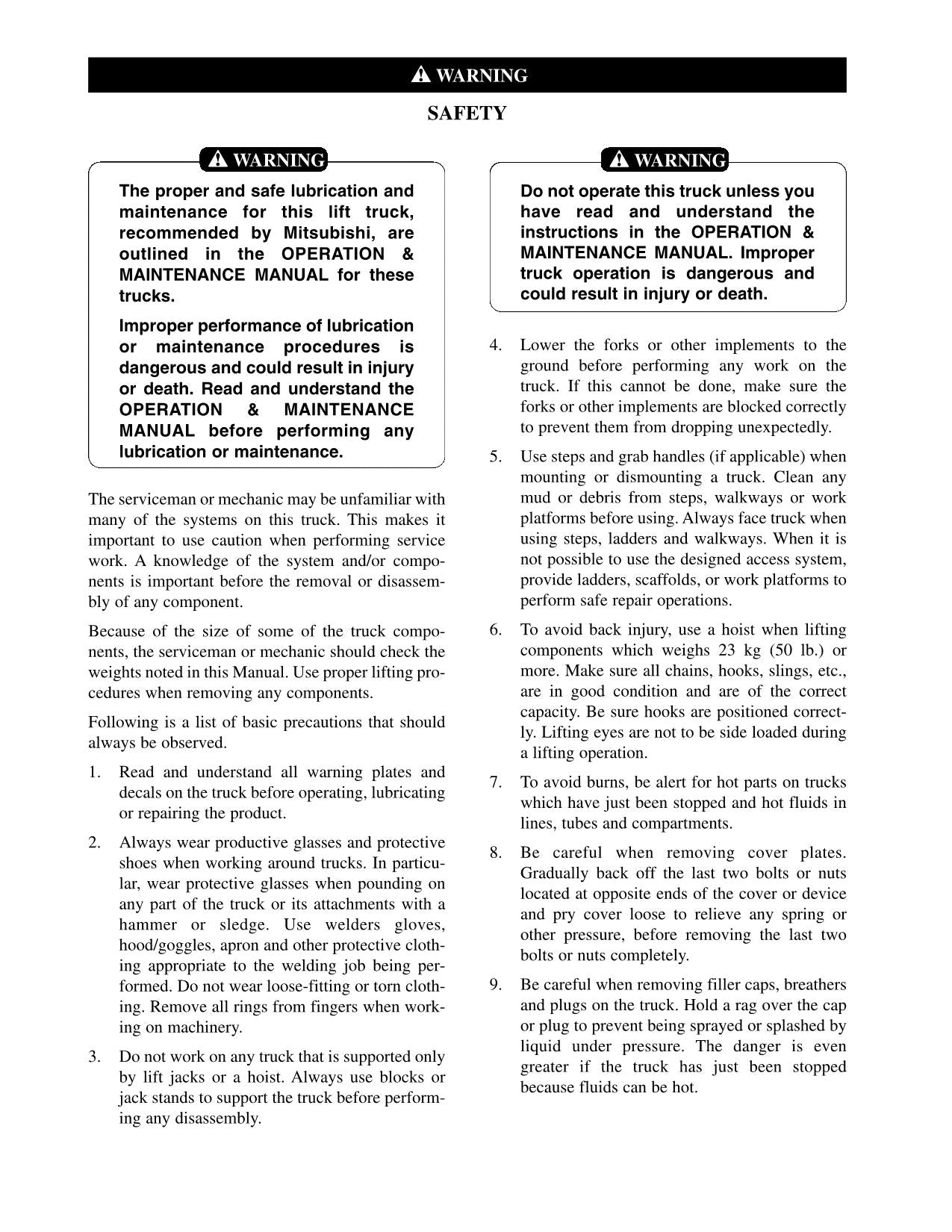 Manual de servicio de la carretilla elevadora Caterpillar GC35K, GC40K, GC40K STR y GC45K SWB