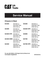 Manual de servicio del mástil del chasis de la carretilla elevadora Caterpillar GC60K GC70K GC70K STR