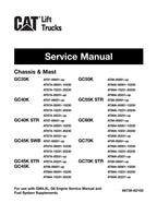 Manual de servicio del mástil del chasis de la carretilla elevadora Caterpillar GC45K STR GC45K GC55K GC55K STR