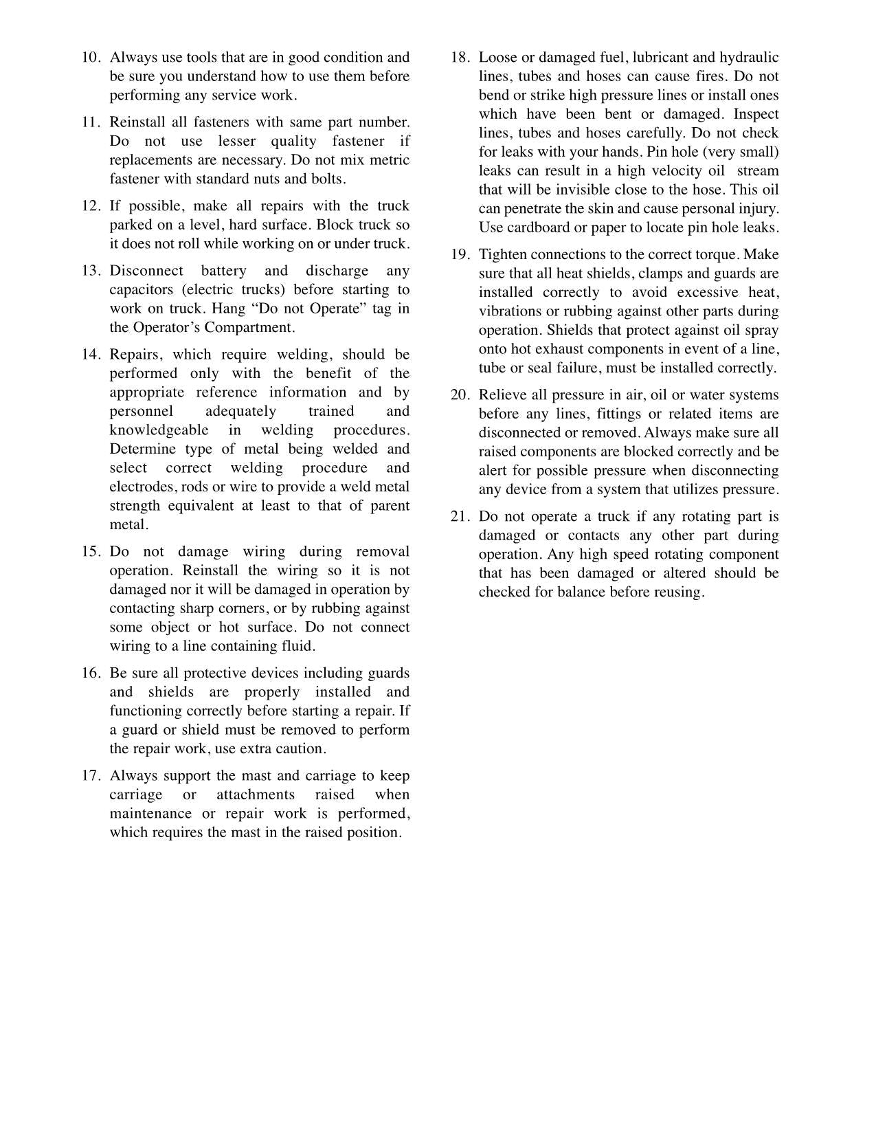 Manual de servicio del mástil del chasis de la carretilla elevadora Caterpillar GC45K STR GC45K GC55K GC55K STR