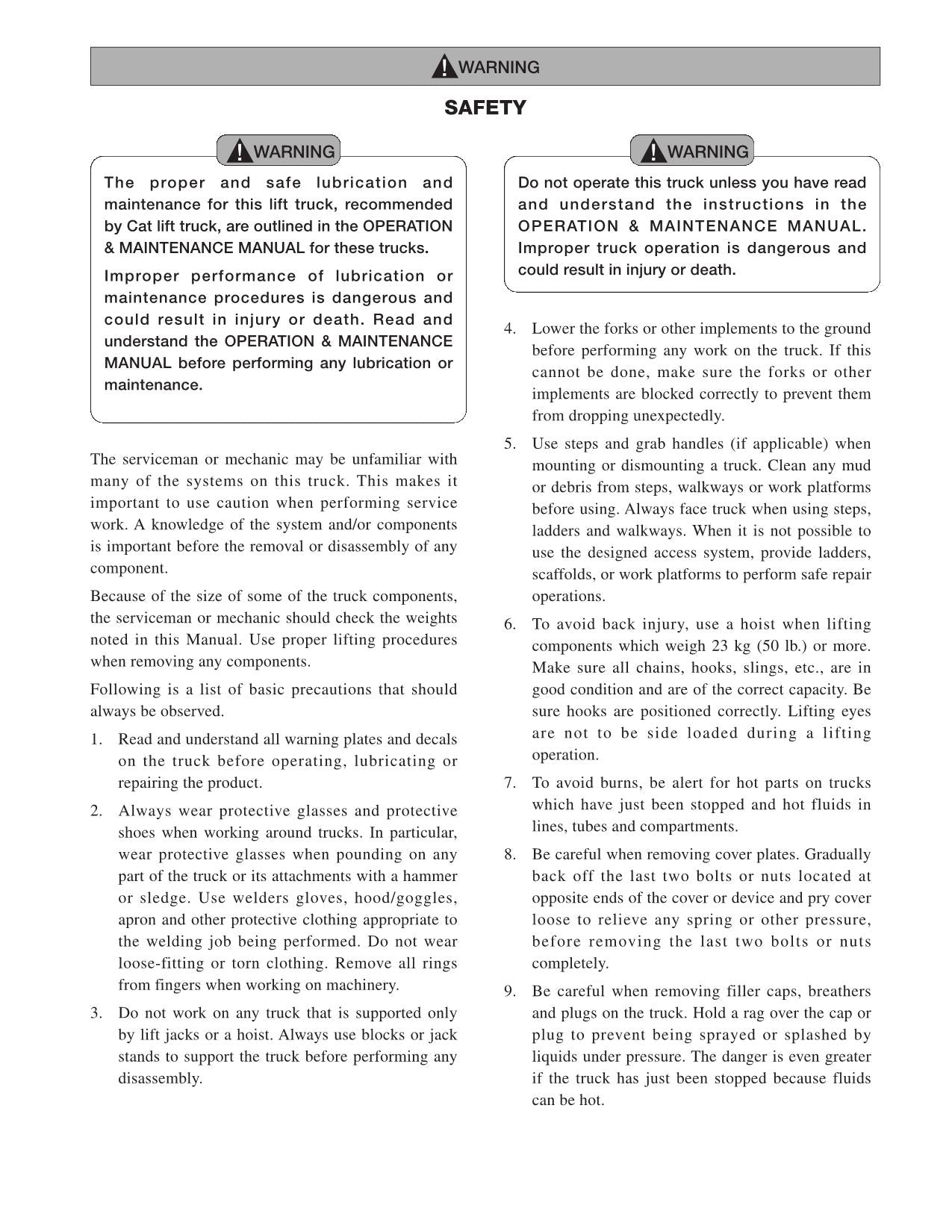 Manual de servicio de opciones de Caterpillar Lift Truck EP10KRT EP12KRT EP15KRT