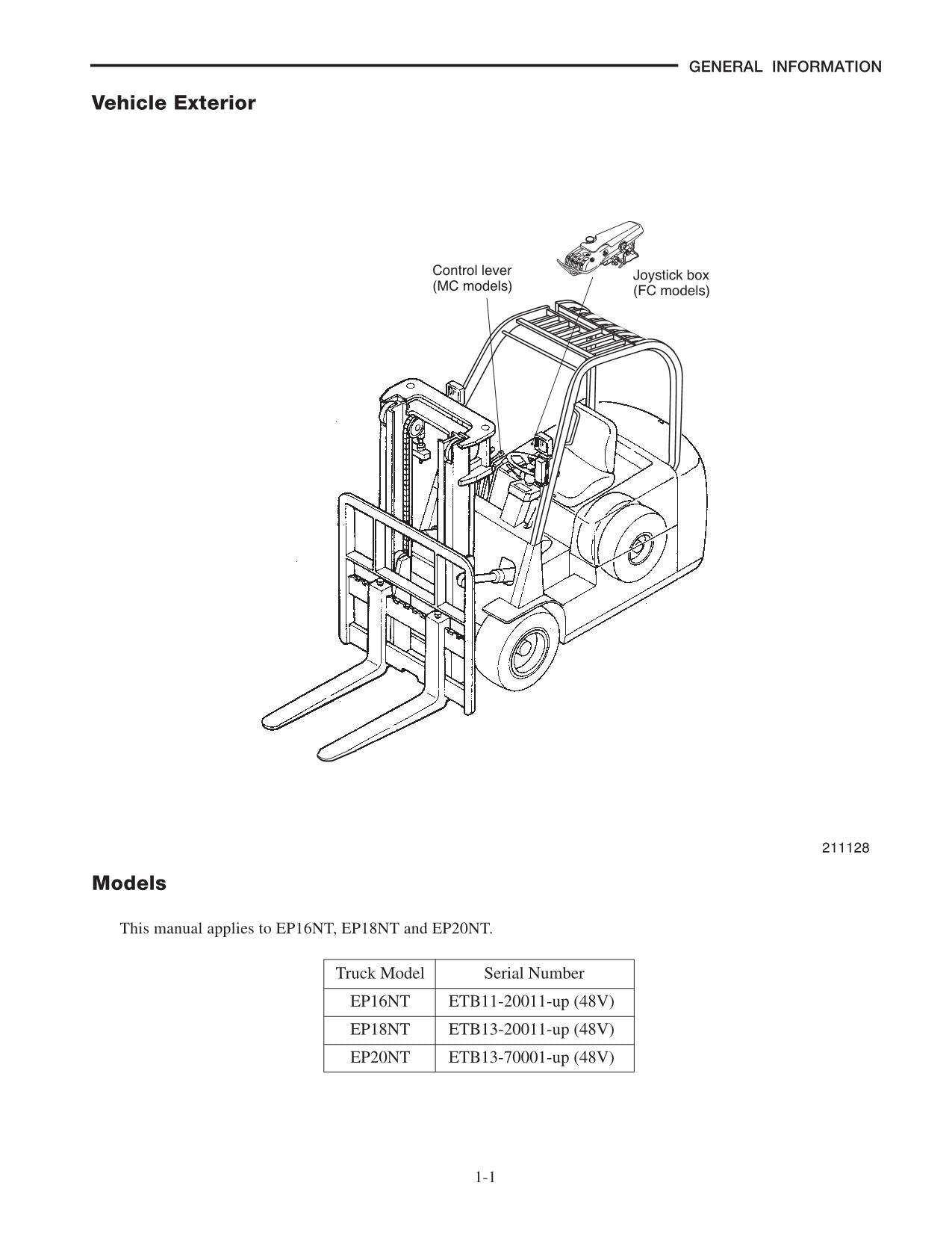 Manual de servicio de opciones de mástil de chasis para carretilla elevadora Caterpillar EP16NT EP18NT EP20NT