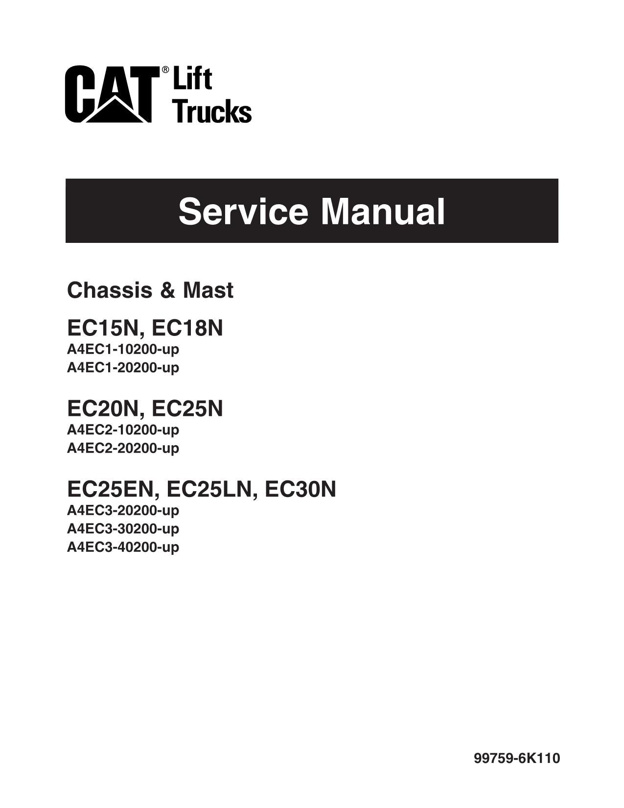 Manual de servicio de montacargas Caterpillar EC25LN EC30N