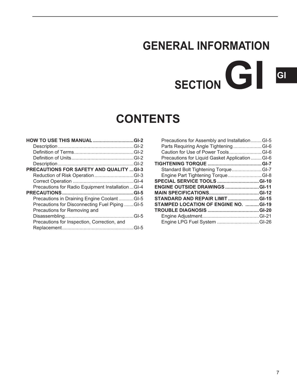 Manual de servicio del motor de gasolina de la carretilla elevadora Caterpillar K21 K25