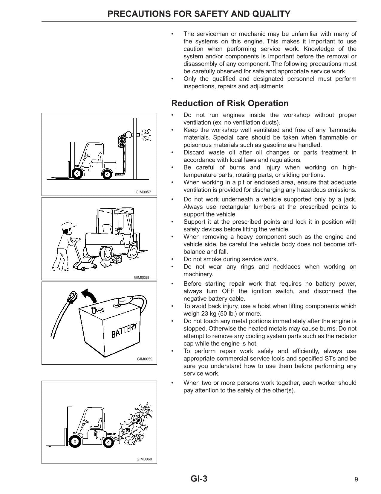 Manual de servicio del motor de gasolina de la carretilla elevadora Caterpillar K21 K25