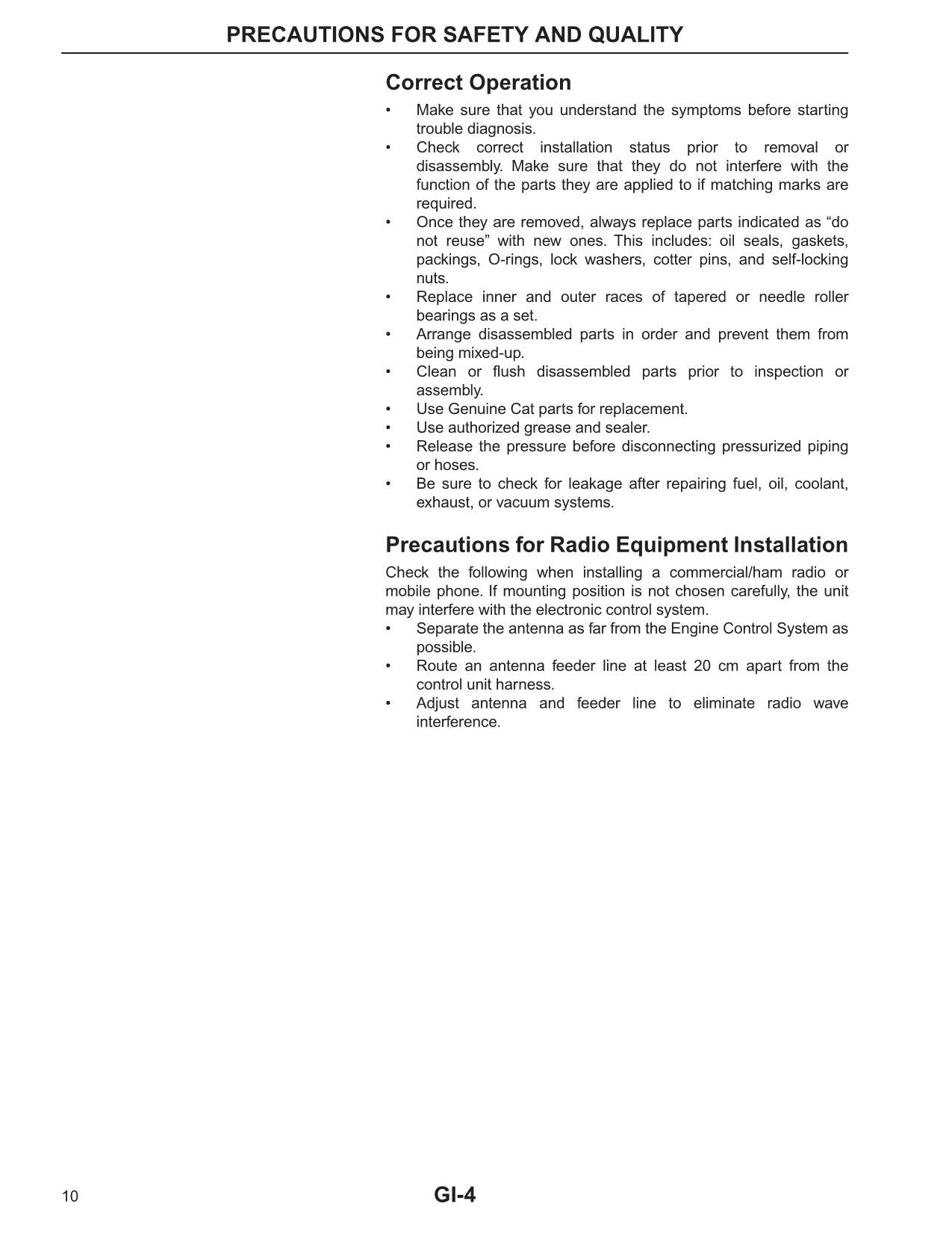 Manual de servicio del motor de gasolina de la carretilla elevadora Caterpillar K21 K25