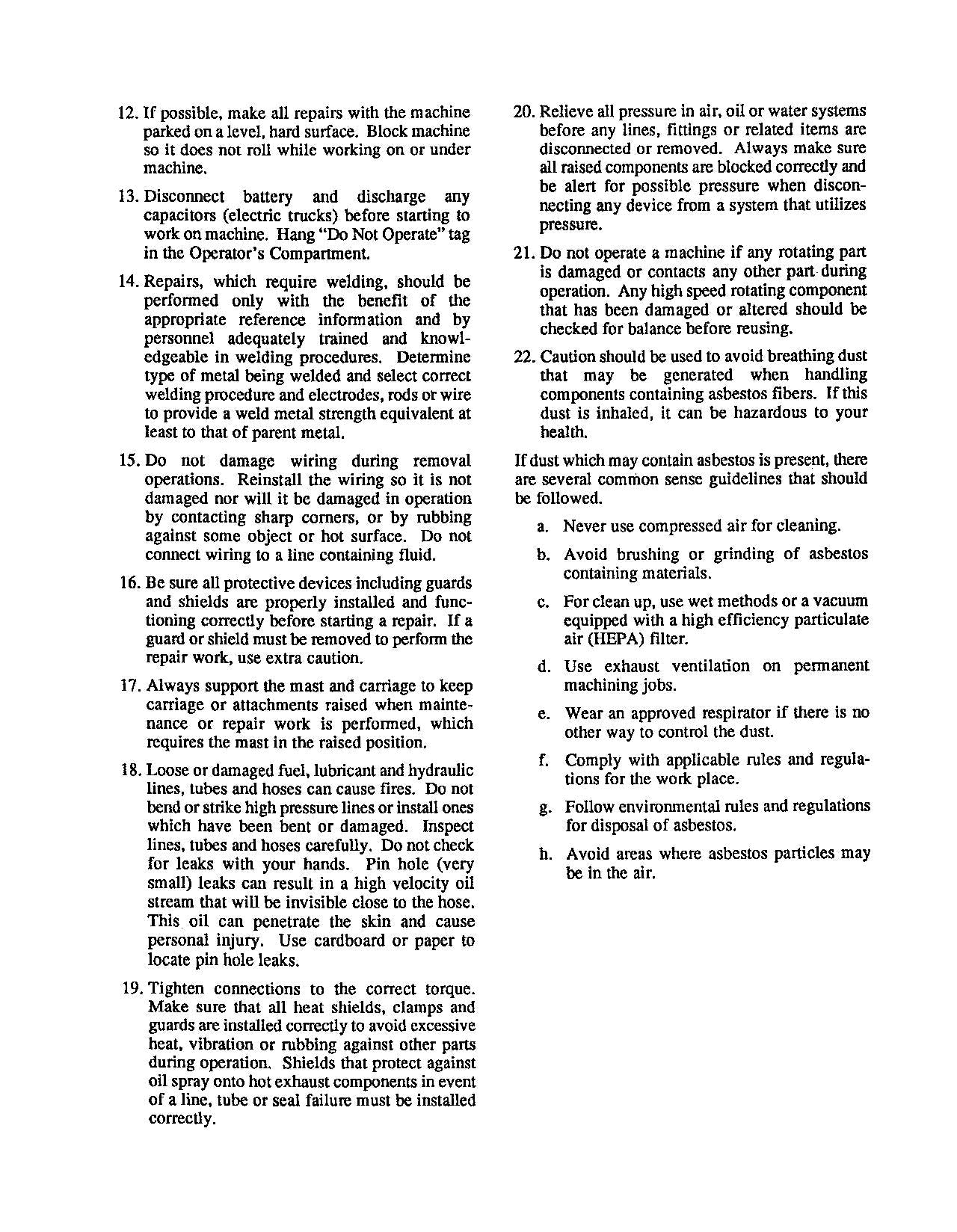 Manual de servicio del mástil del chasis Caterpillar DP100 DP115 DP135 DP150