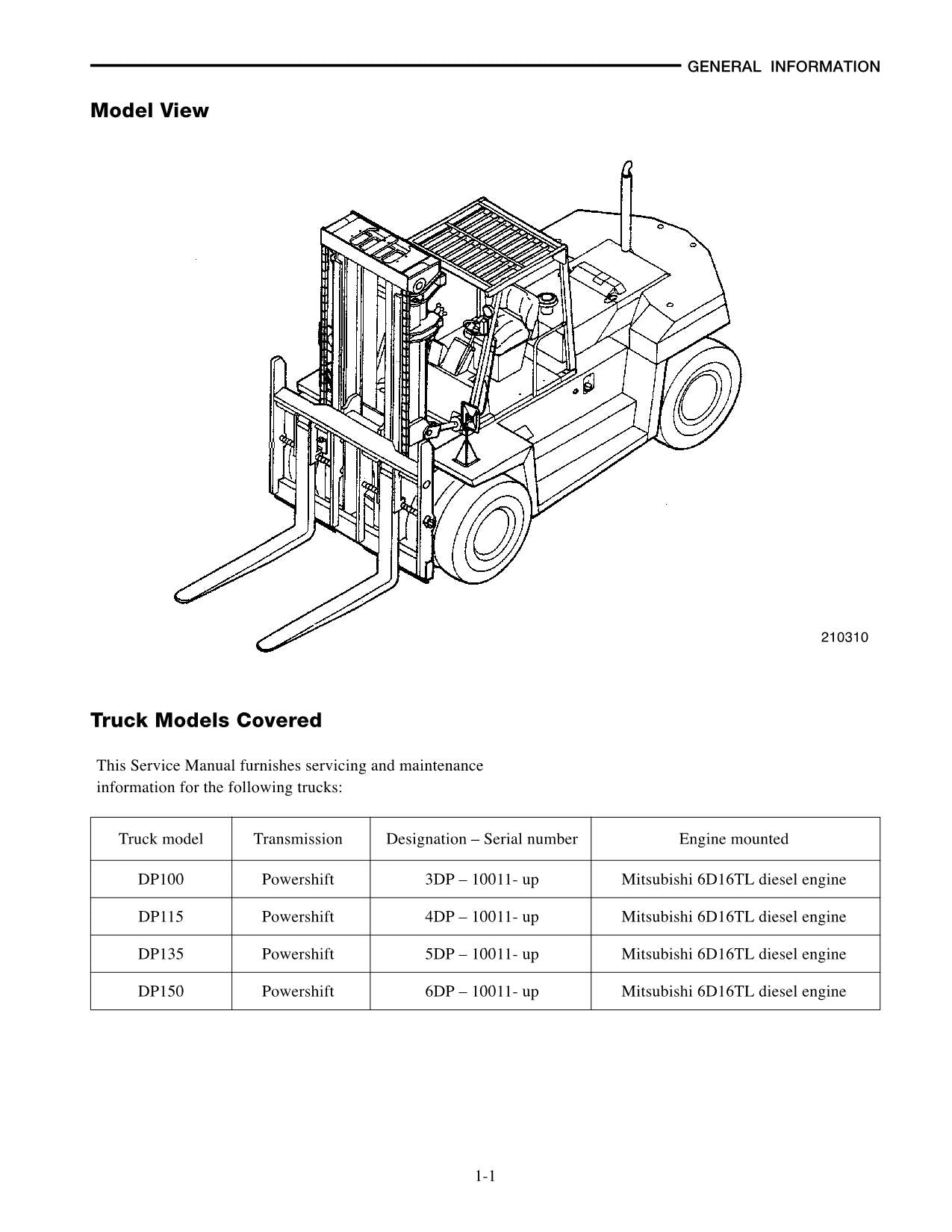Manual de servicio del mástil del chasis de la carretilla elevadora Caterpillar DP100 DP115 DP115 DP135