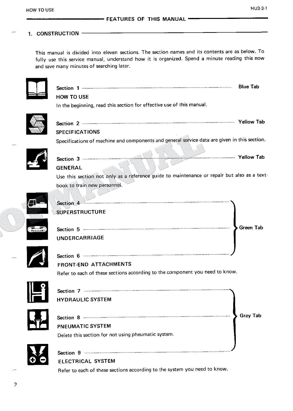 HITACHI EX270 Hudraulic Excavator Repair Service Manual