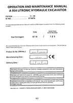 Liebherr A954 Litronic Excavator Operators manual