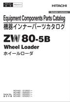 Hitachi ZW80-5B Equipment Component Wheel Loader Parts Catalog Manual