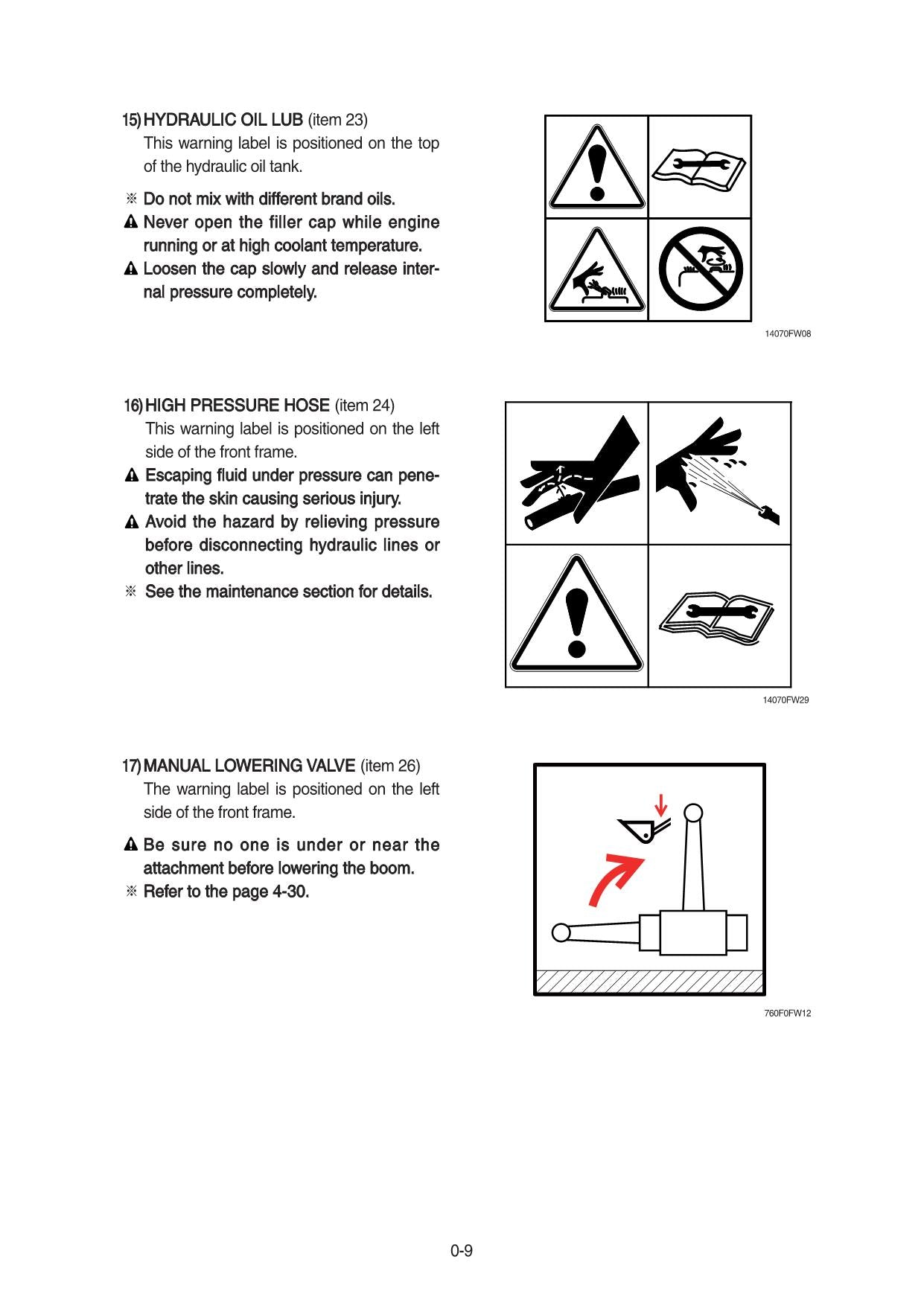 Manual de mantenimiento del operador de la cargadora de ruedas Hyundai HL970 T3