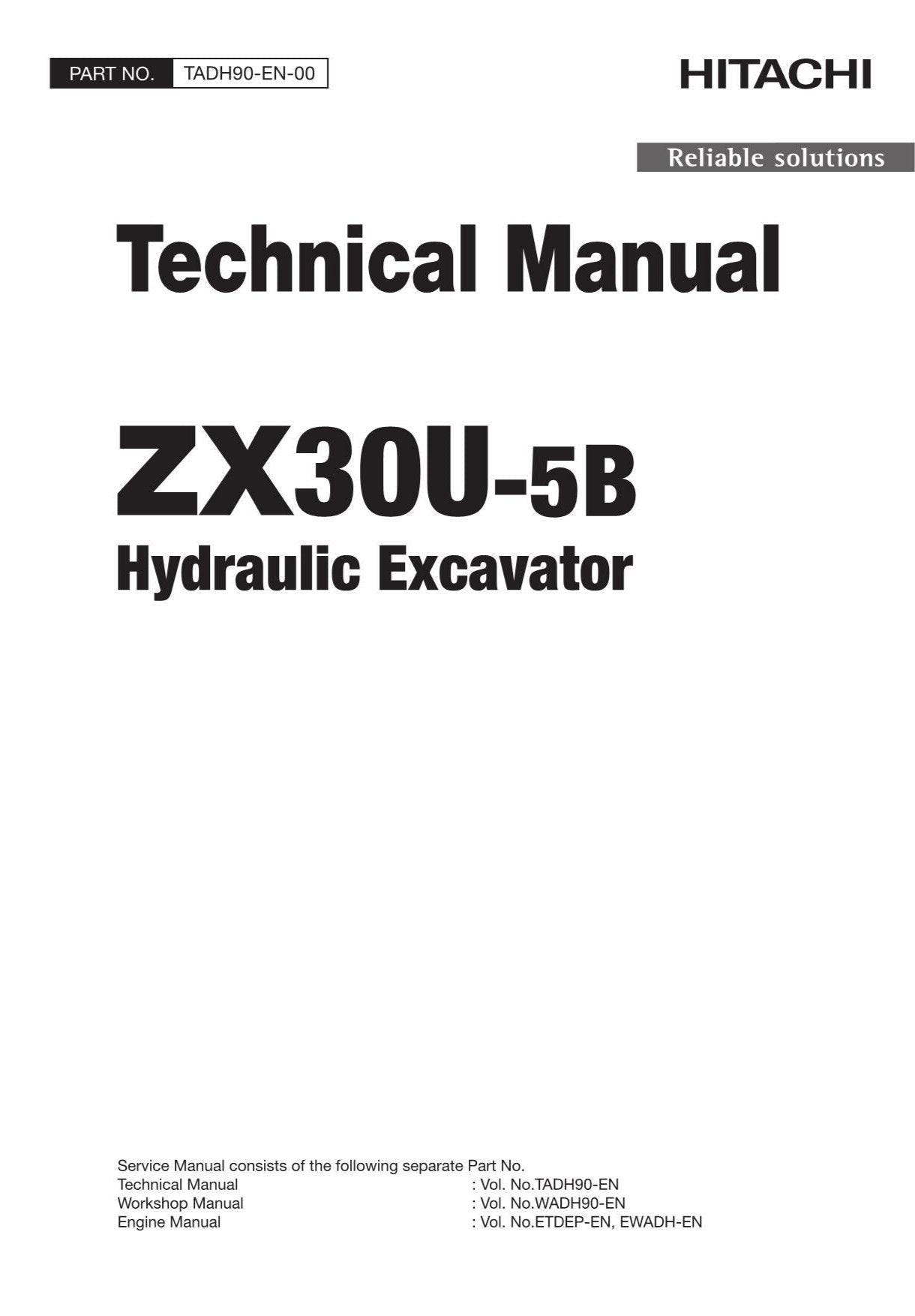 Hitachi ZX30U-5B Excavator Service Manual with Schemes