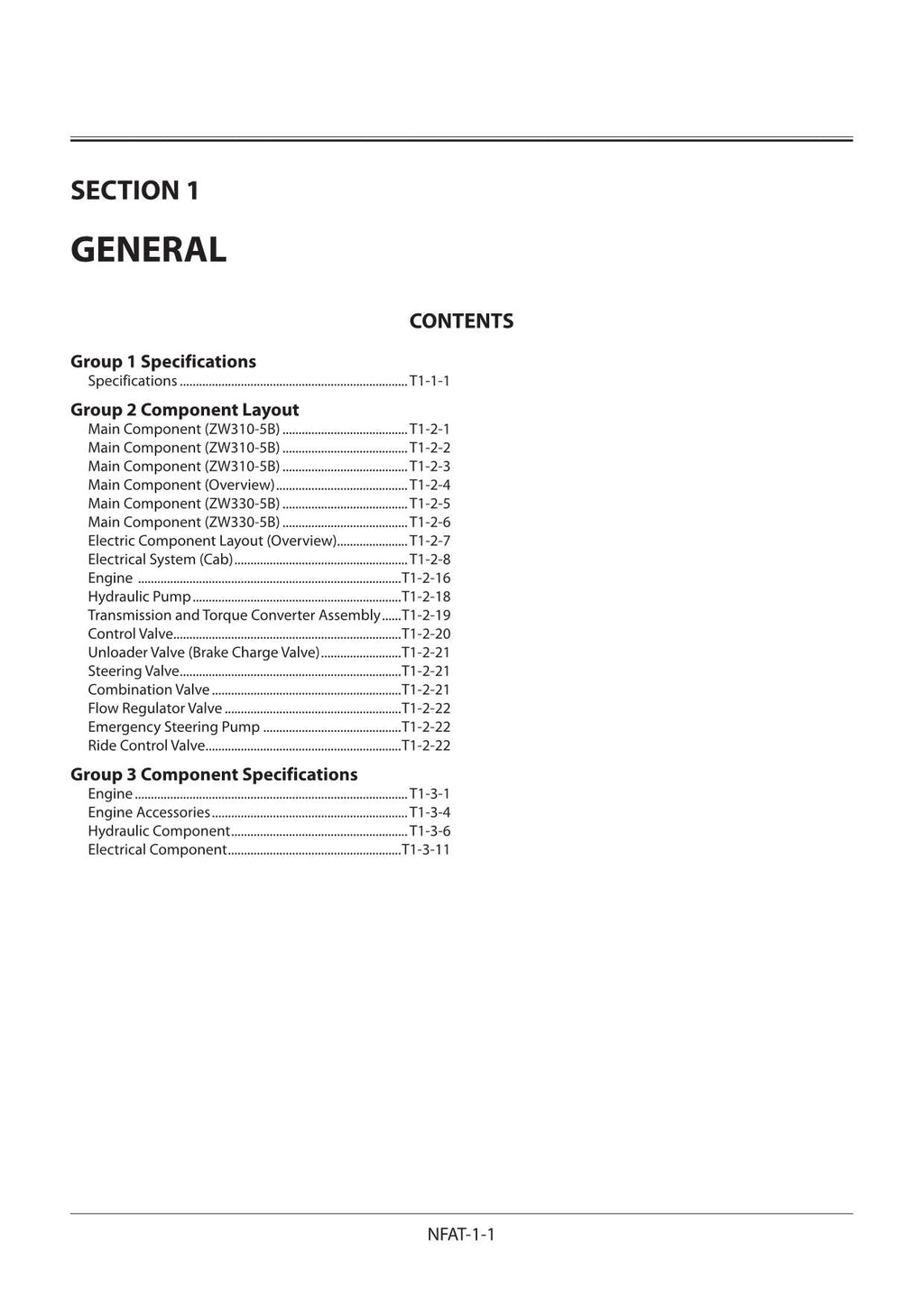 Hitachi ZW310-5B ZW330-5B Wheel Loader Technical Manual Operational Principle